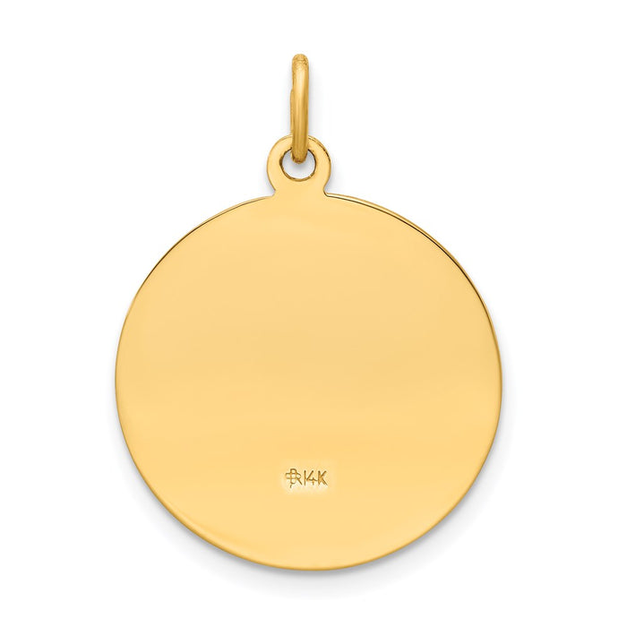 Million Charms 14K Yellow Gold Themed Religious Saint Elizabeth Seton Medal Pendant