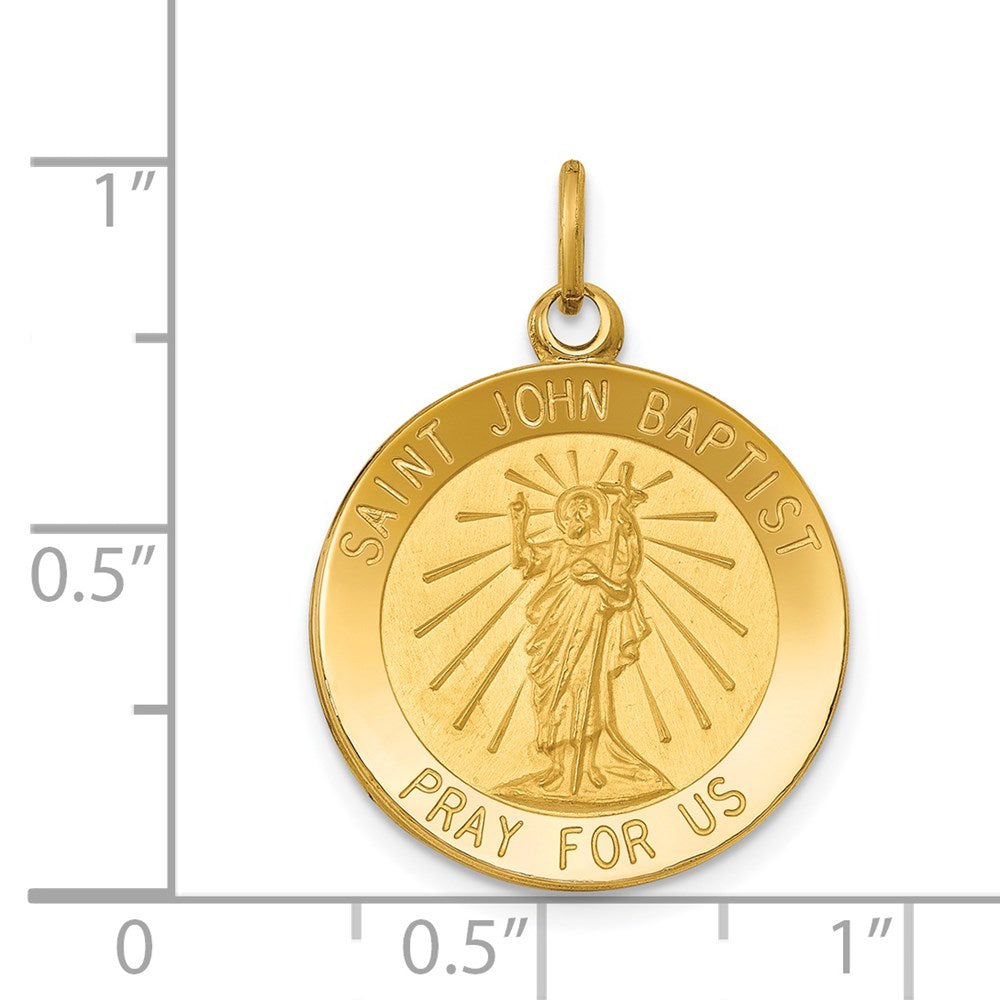Million Charms 14K Yellow Gold Themed Religious Saint John Baptist Medal Pendant
