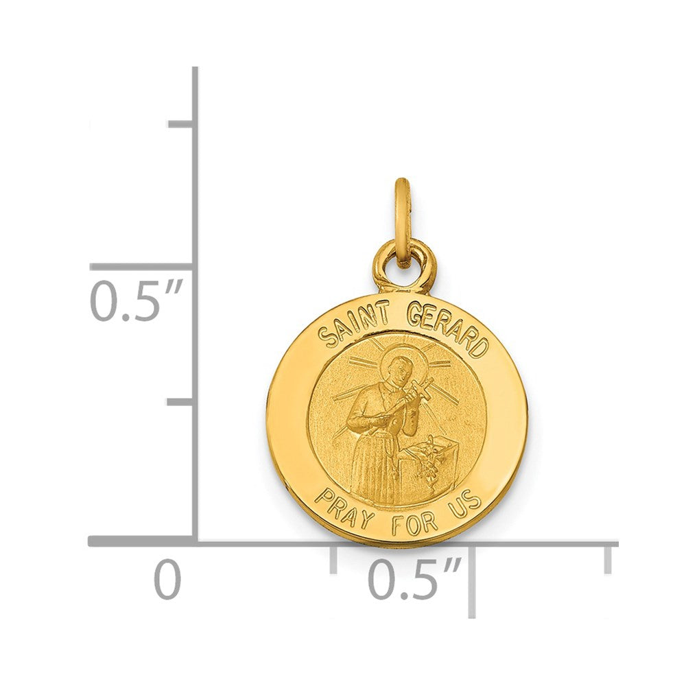 Million Charms 14K Yellow Gold Themed Religious Saint Gerard Medal Charm