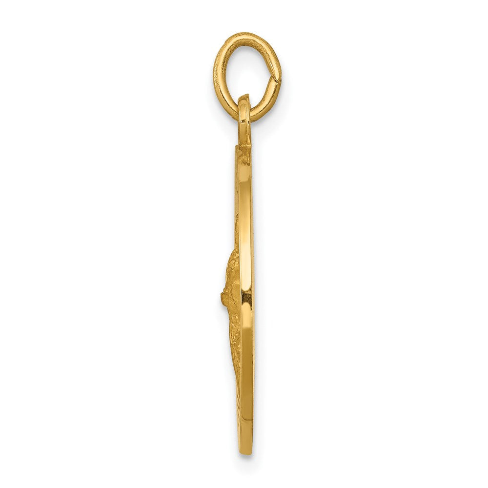 Million Charms 14K Yellow Gold Themed Religious Saint Gerard Medal Pendant