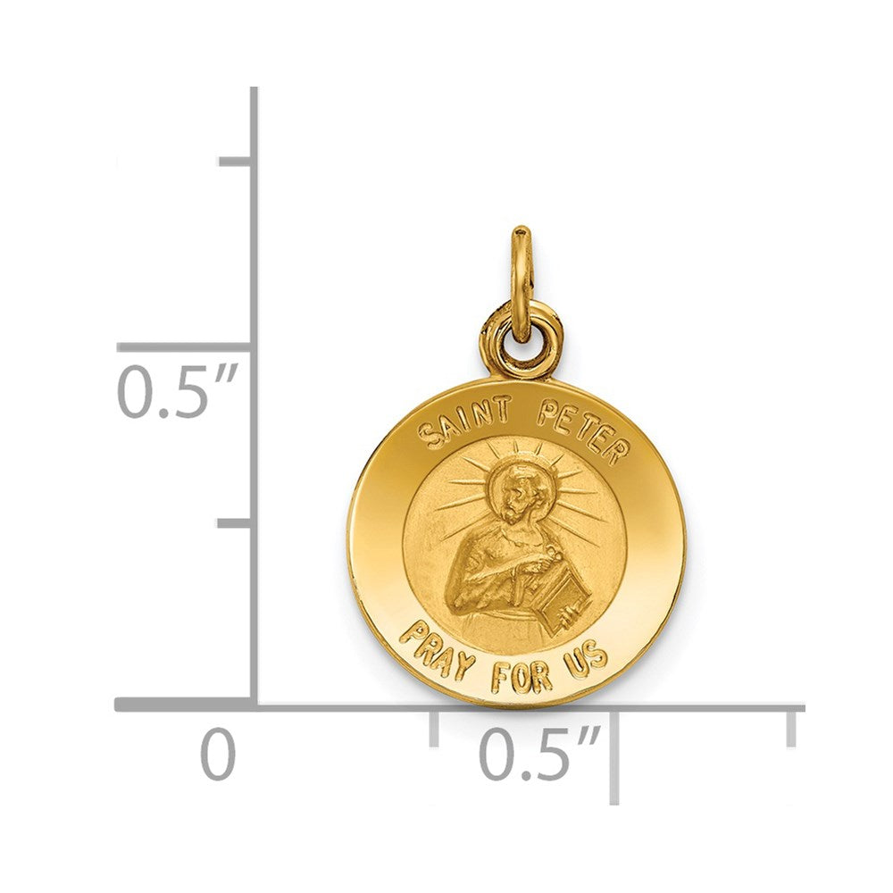 Million Charms 14K Yellow Gold Themed Religious Saint Peter Medal Charm