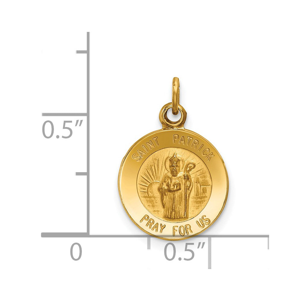 Million Charms 14K Yellow Gold Themed Religious Saint Patrick Medal Charm