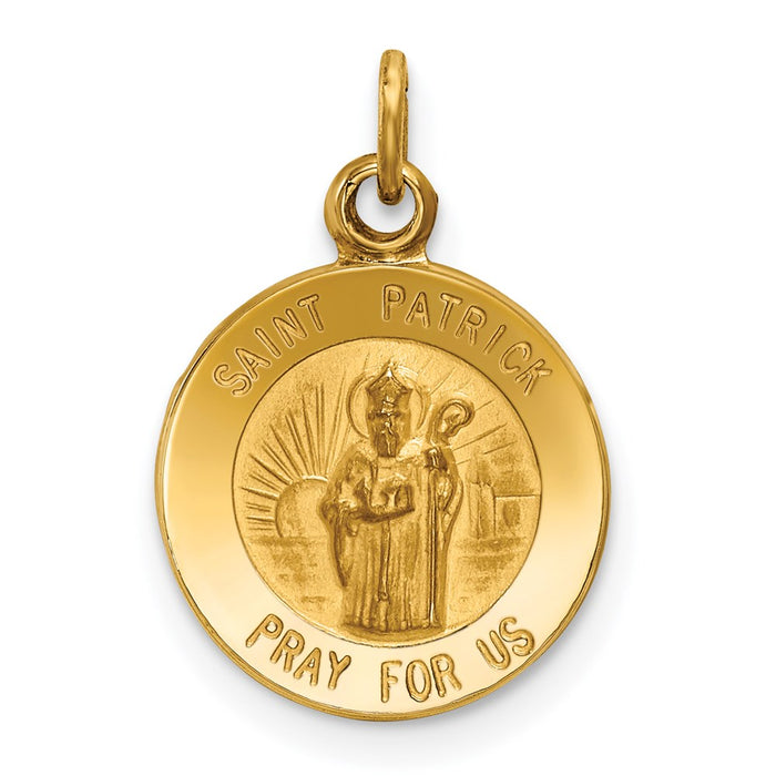 Million Charms 14K Yellow Gold Themed Religious Saint Patrick Medal Charm