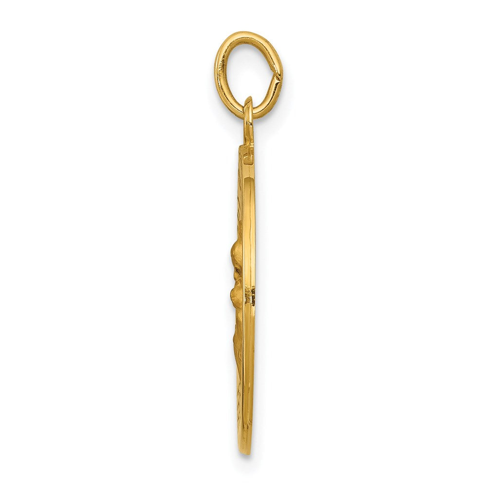 Million Charms 14K Yellow Gold Themed Relgious Our Lady Of Perpetual Help Medal Pendant