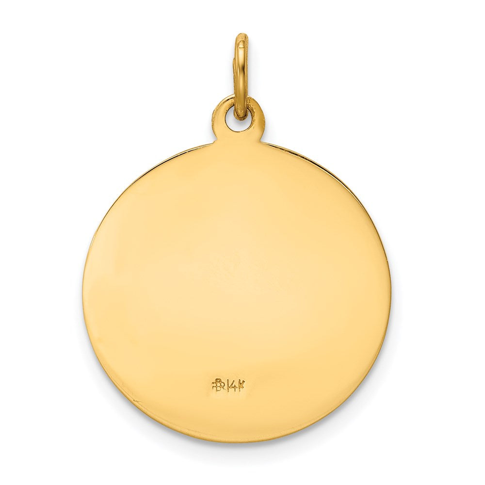 Million Charms 14K Yellow Gold Themed Relgious Our Lady Of Perpetual Help Medal Pendant