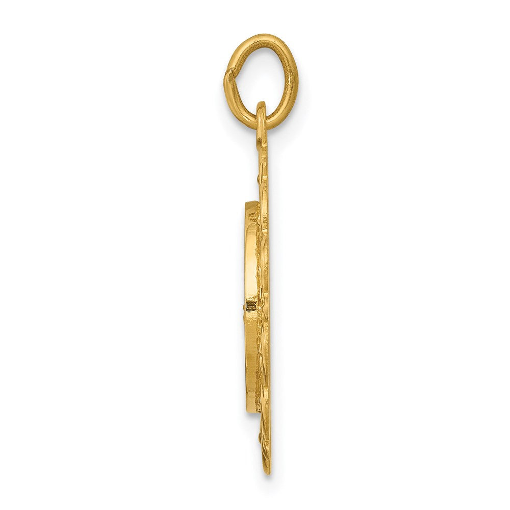 Million Charms 14K Yellow Gold Themed Relgious Our Lady Of Lourdes Medal Pendant