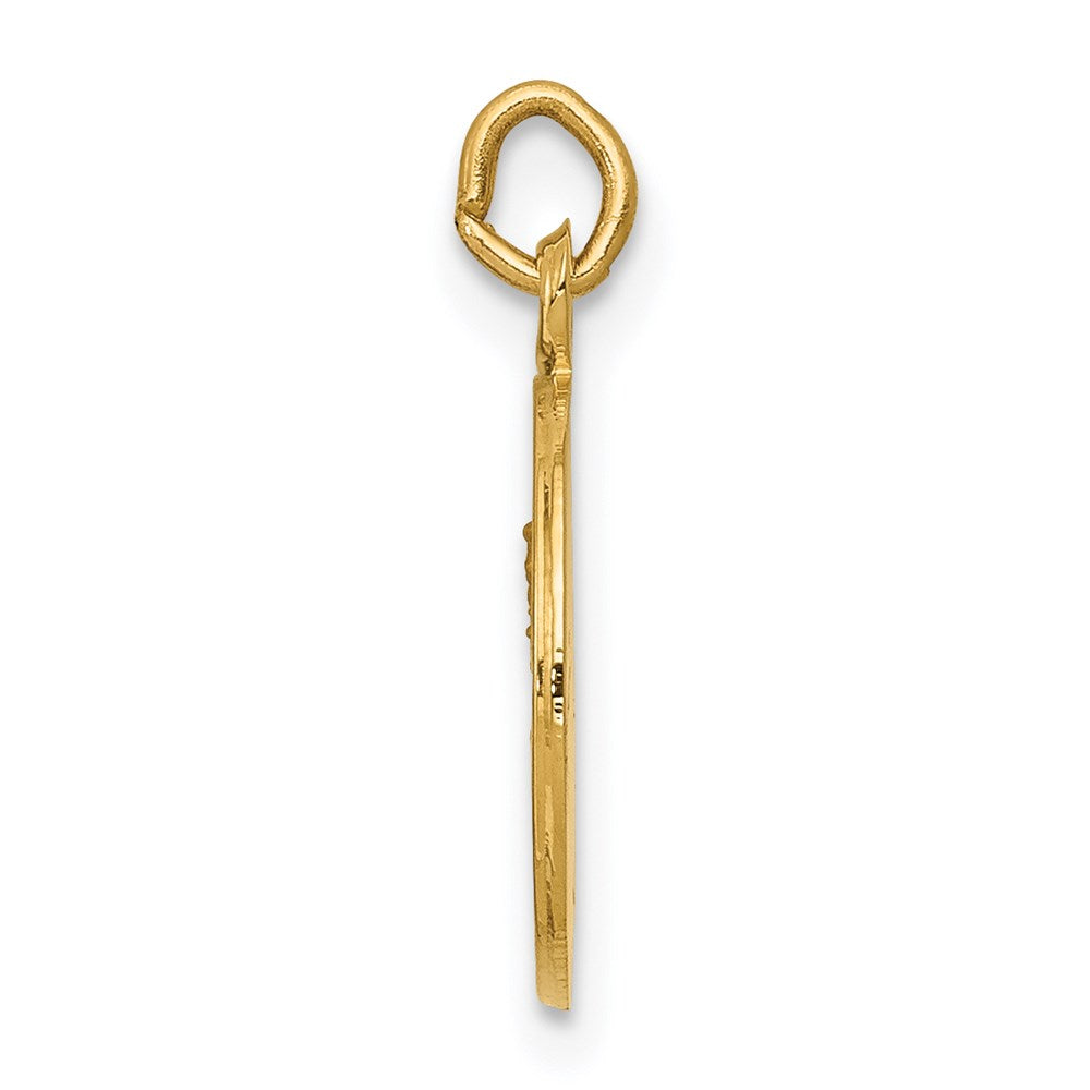 Million Charms 14K Yellow Gold Themed Relgious Our Lady Of Mt. Carmel Medal Charm
