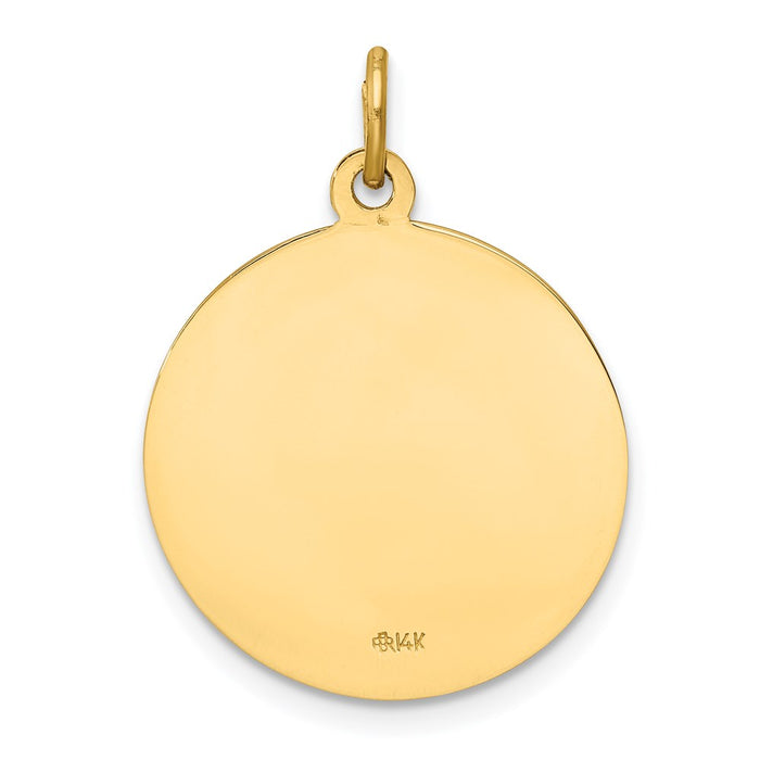 Million Charms 14K Yellow Gold Themed Relgious Our Lady Of Mt. Carmel Medal Charm