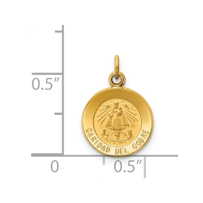 Million Charms 14K Yellow Gold Themed Relgious Our Lady Of Cuba Medal Charm