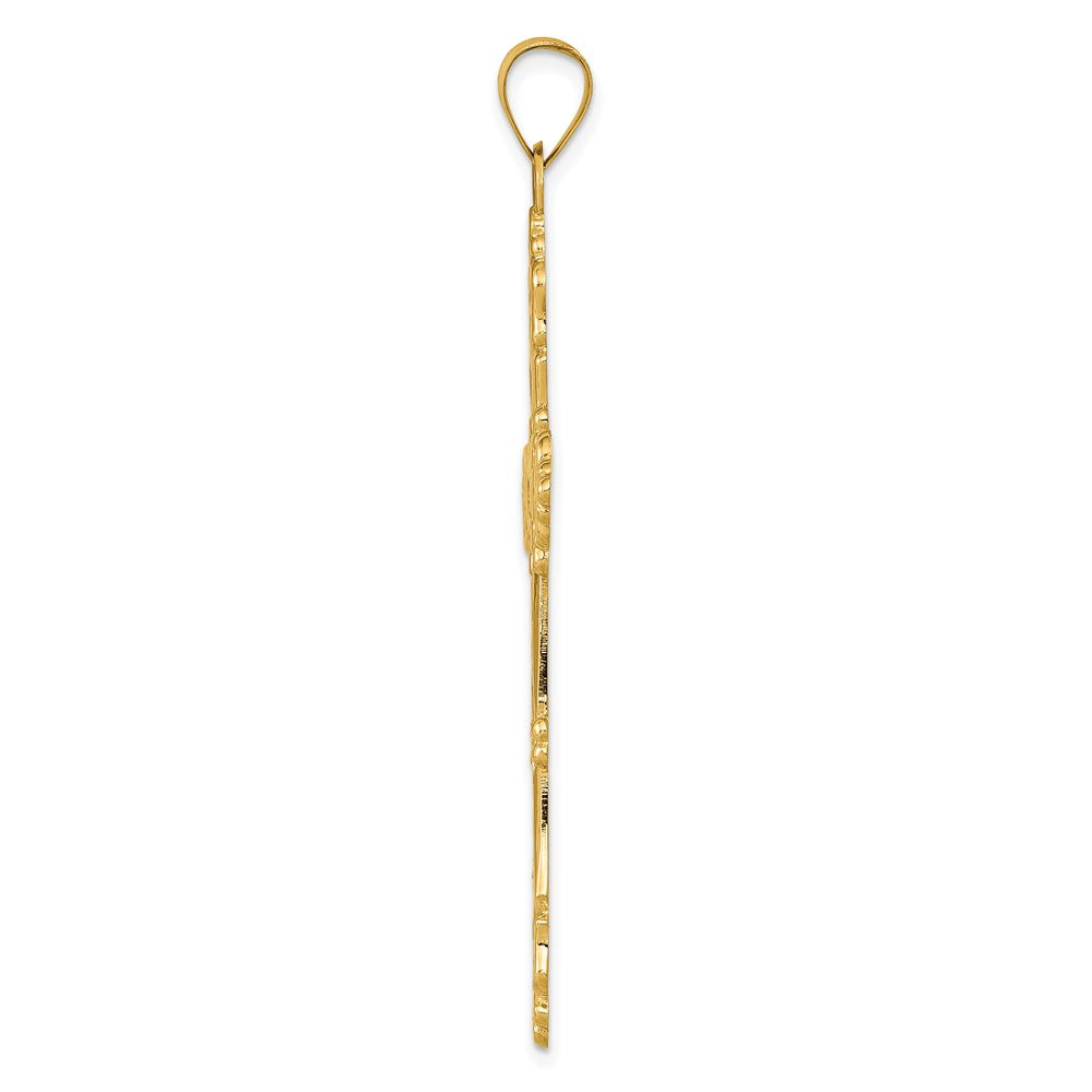 Million Charms 14K Yellow Gold Themed Polished Relgious Cross Pendant