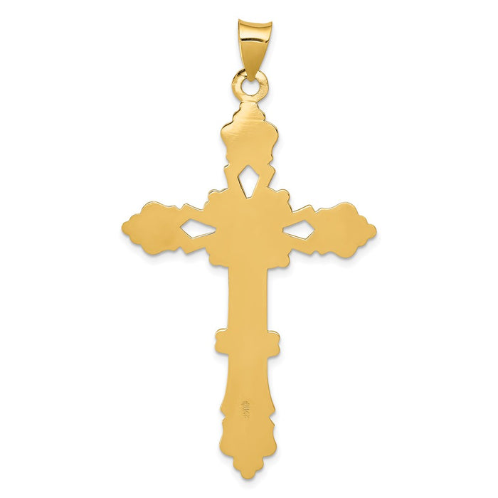 Million Charms 14K Yellow Gold Themed Polished Relgious Cross Pendant