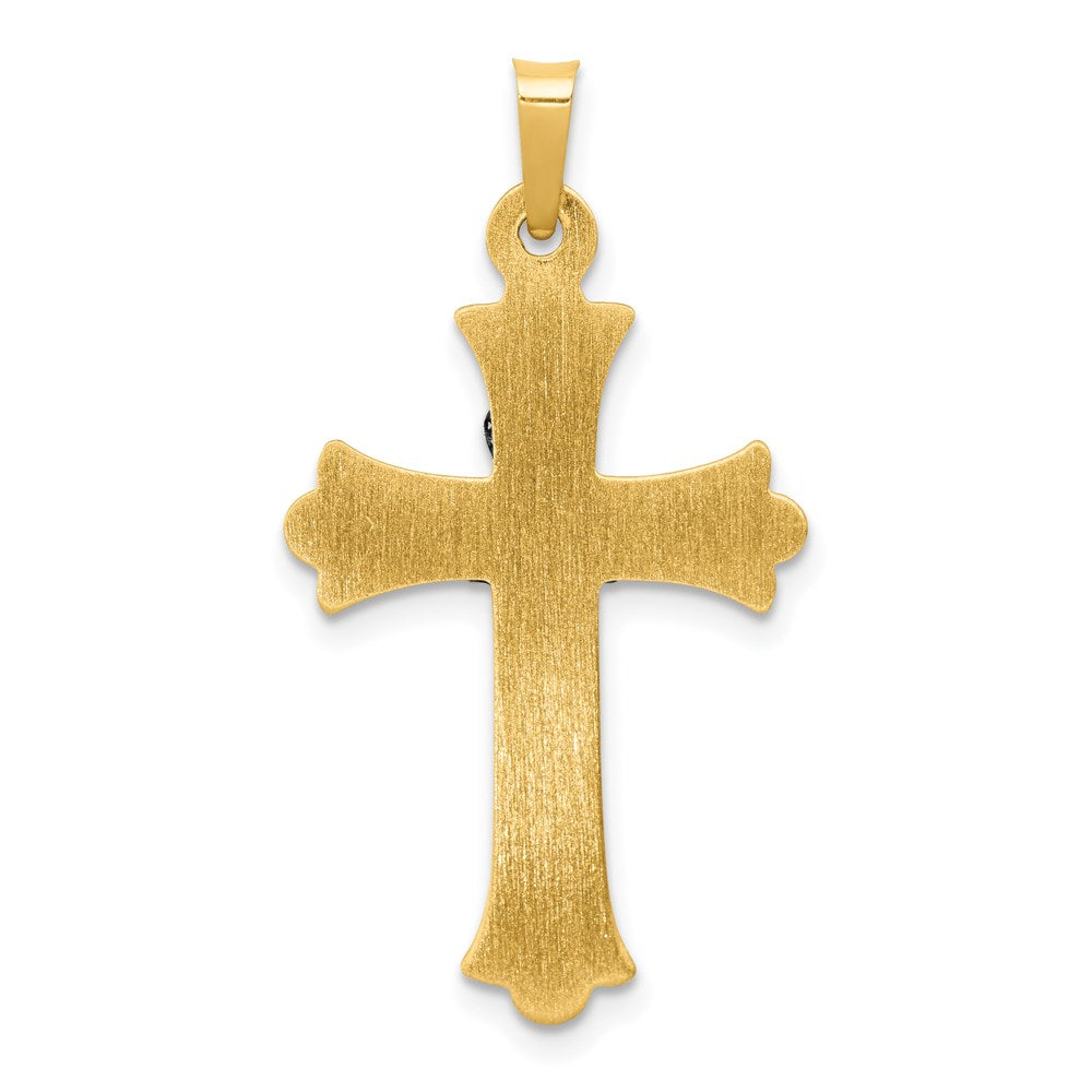 Million Charms 14K Two-Tone Claddagh Relgious Cross Pendant