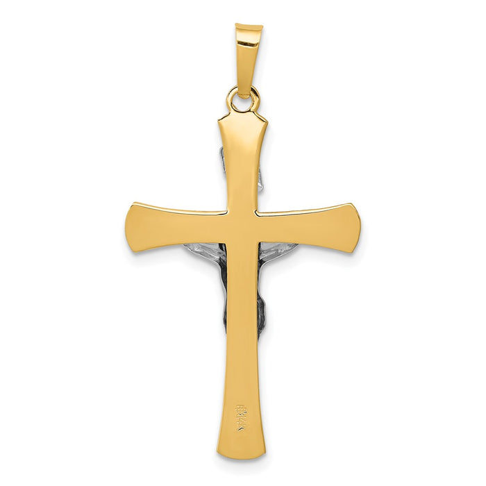 Million Charms 14K Two-Tone Inri Relgious Crucifix Pendant