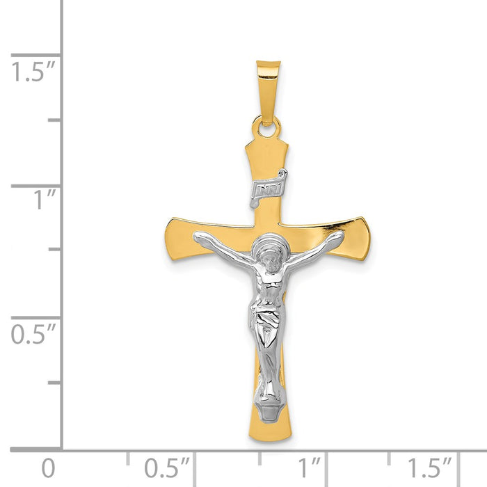 Million Charms 14K Two-Tone Inri Relgious Crucifix Pendant