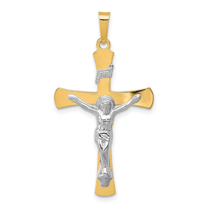 Million Charms 14K Two-Tone Inri Relgious Crucifix Pendant