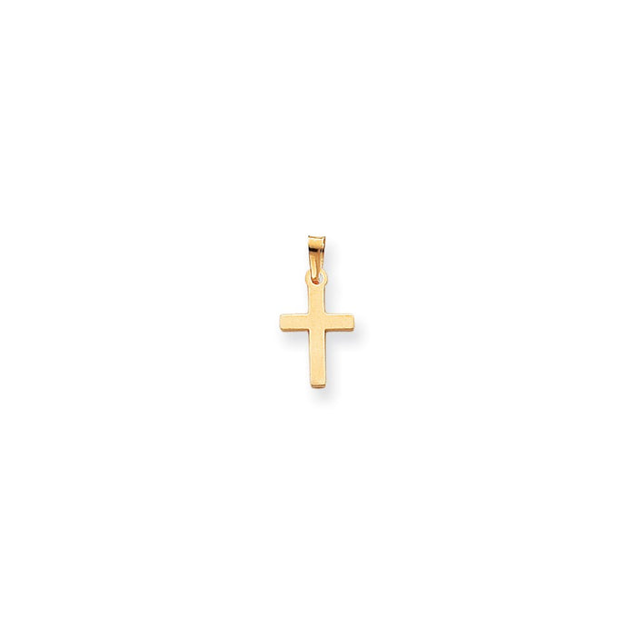 Million Charms 14K Yellow Gold Themed Relgious Cross Pendant