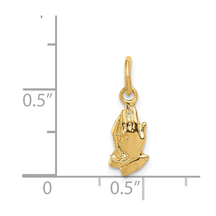 Million Charms 14K Yellow Gold Themed Praying Hands Charm