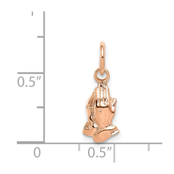 Million Charms 14K Rose Gold Themed Praying Hands Charm