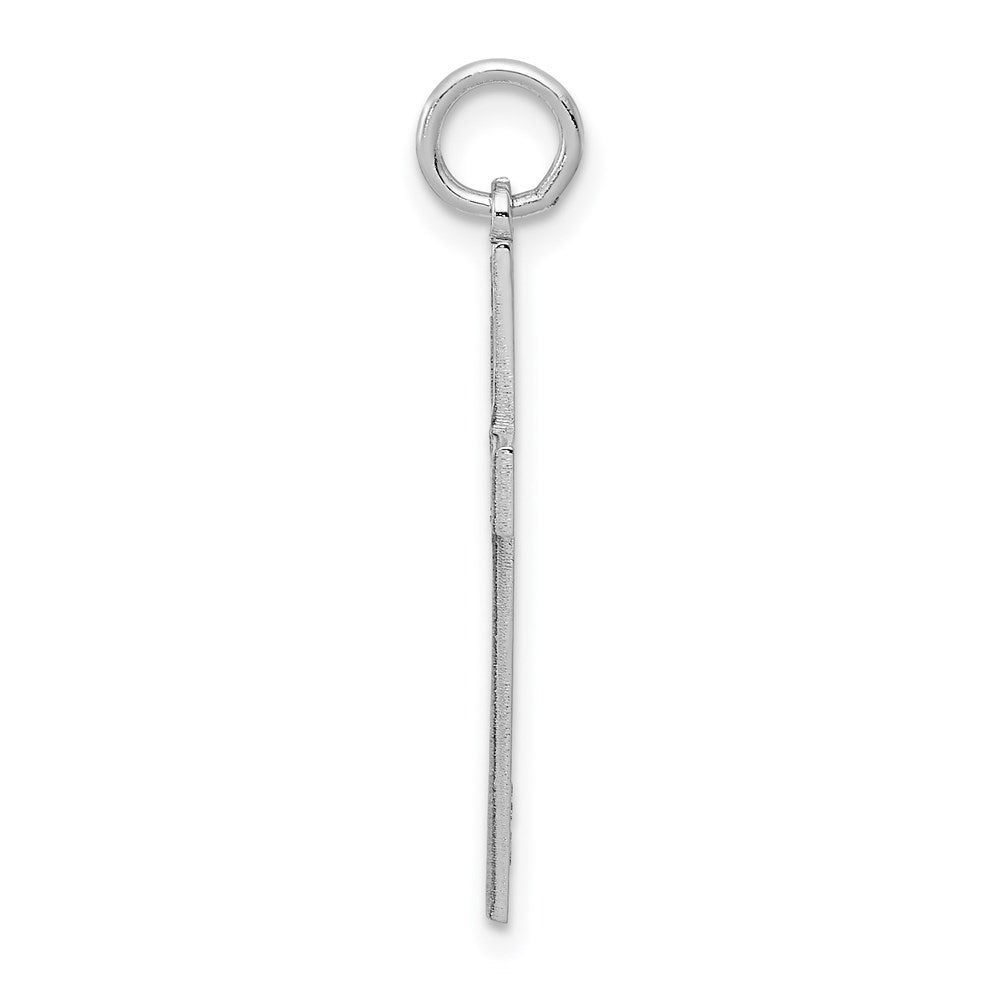 Million Charms 14K White Gold Themed Laser Designed Relgious Cross Pendant