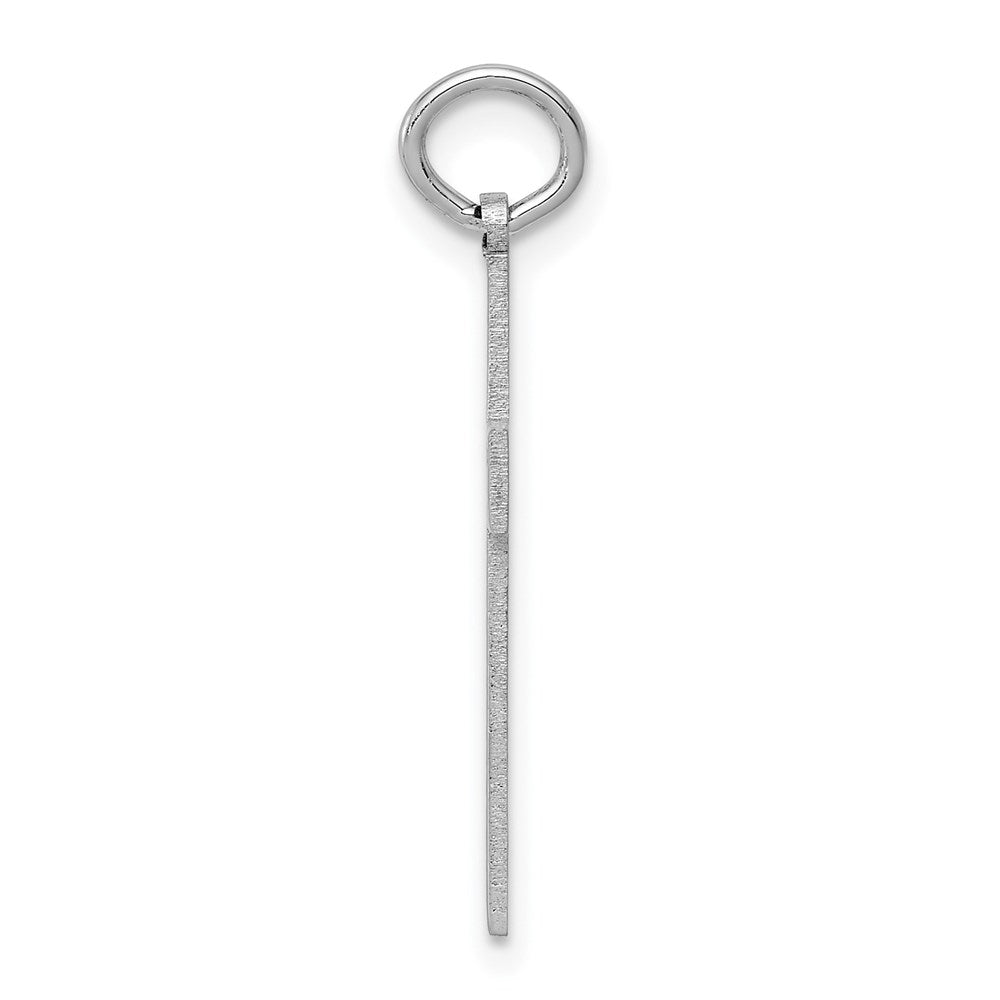 Million Charms 14K White Gold Themed Laser Designed Relgious Cross Charm