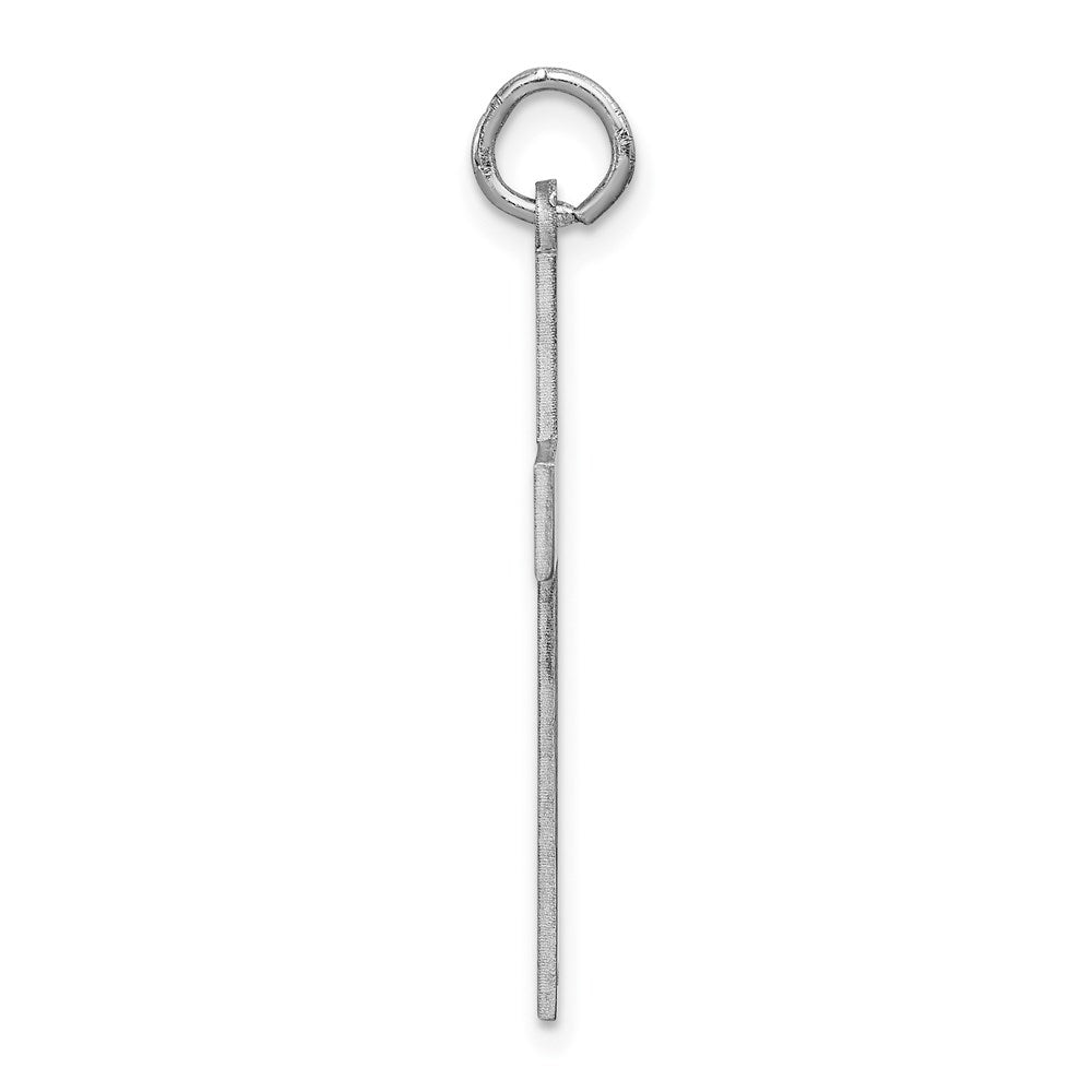 Million Charms 14K White Gold Themed Laser Designed Relgious Cross Pendant