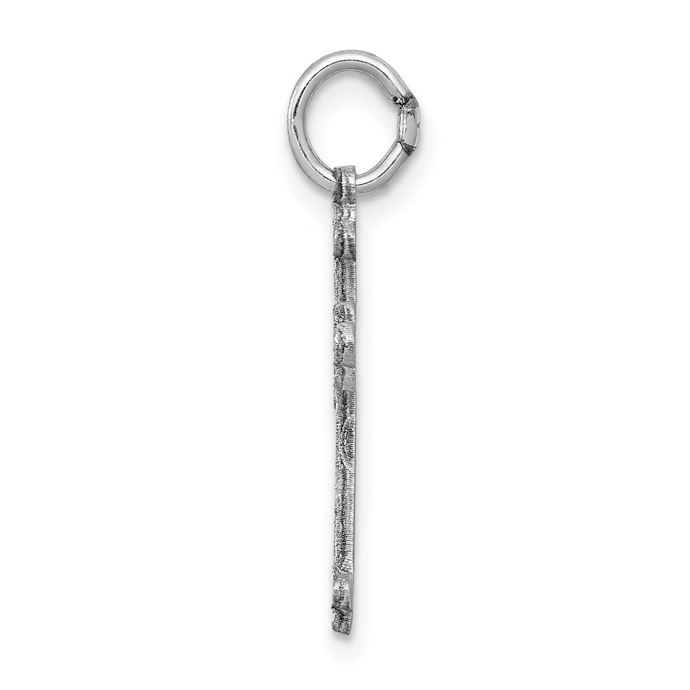 Million Charms 14K White Gold Themed Laser Designed Relgious Cross Charm