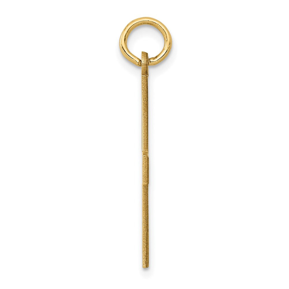 Million Charms 14K Yellow Gold Themed Laser Designed Relgious Cross Pendant