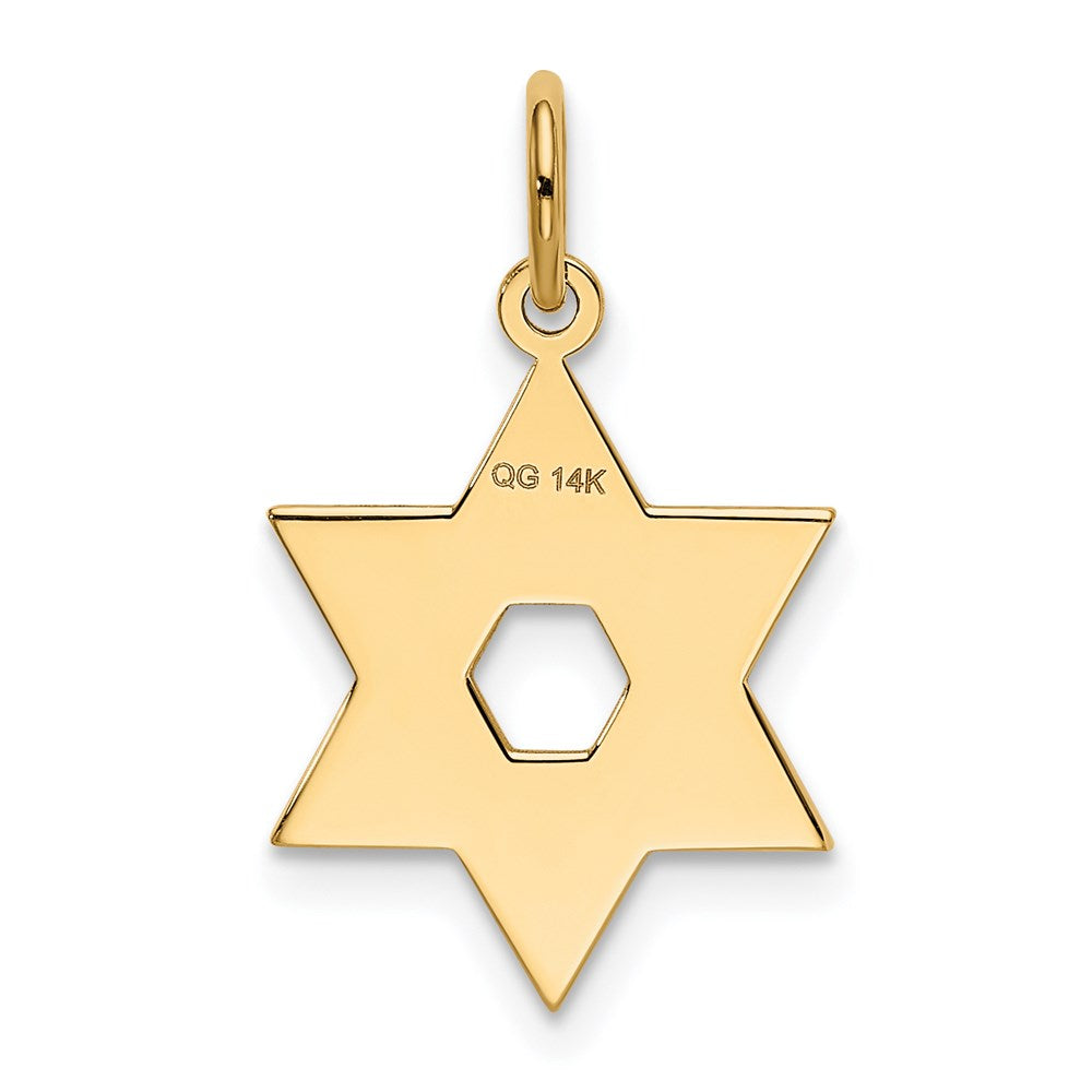 Million Charms 14K Yellow Gold Themed Laser Designed Religious Jewish Star Of David Charm