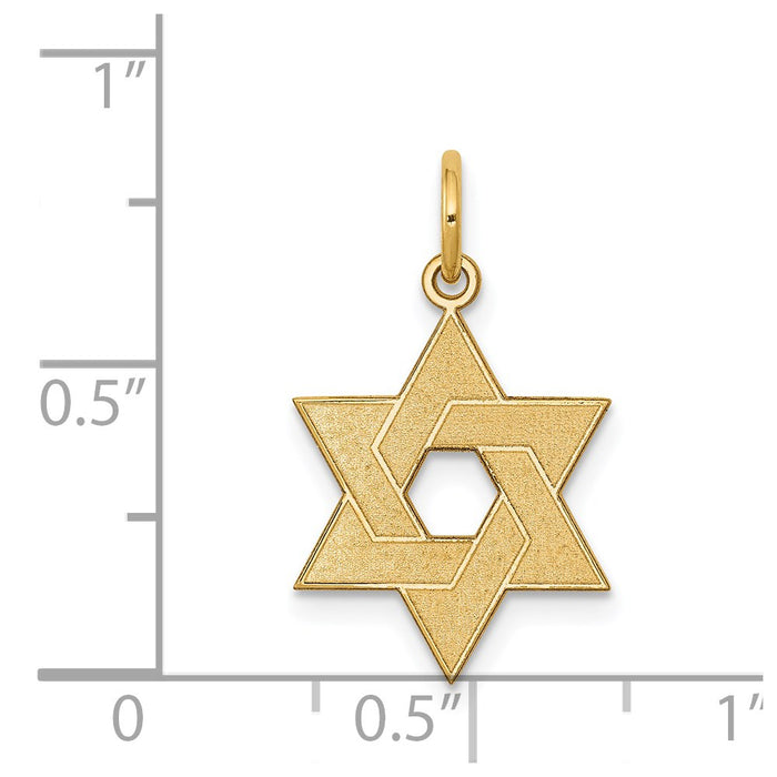 Million Charms 14K Yellow Gold Themed Laser Designed Religious Jewish Star Of David Charm