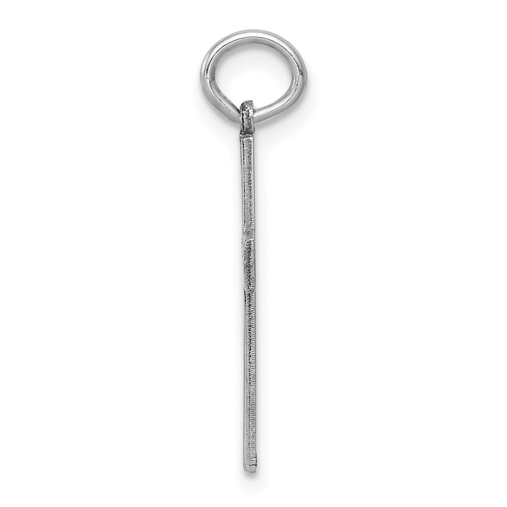 Million Charms 14K White Gold Themed Laser Designed Relgious Cross Pendant