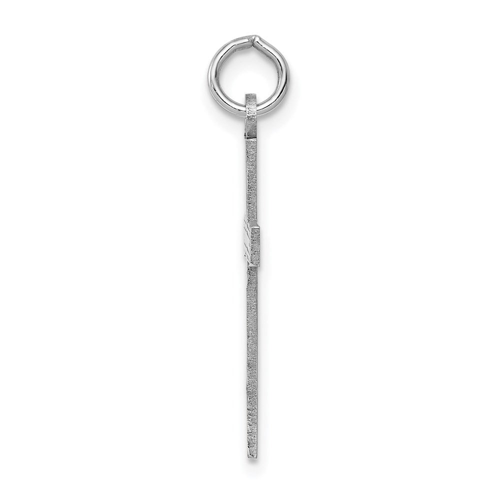 Million Charms 14K White Gold Themed Laser Designed Relgious Cross Pendant