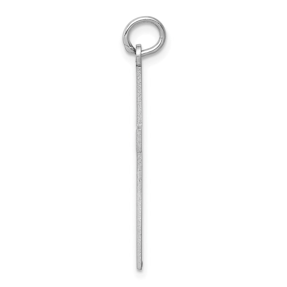 Million Charms 14K White Gold Themed Laser Designed Relgious Cross Pendant