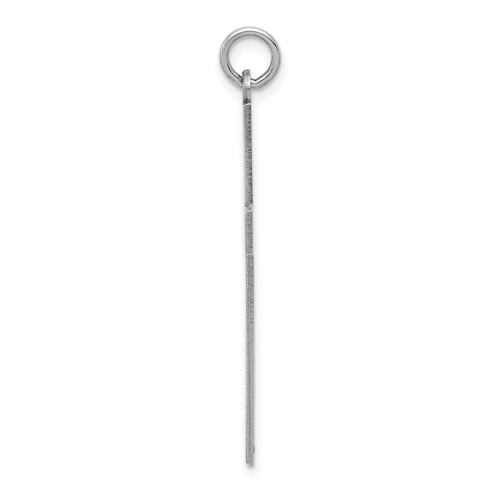 Million Charms 14K White Gold Themed Laser Designed Relgious Cross Pendant