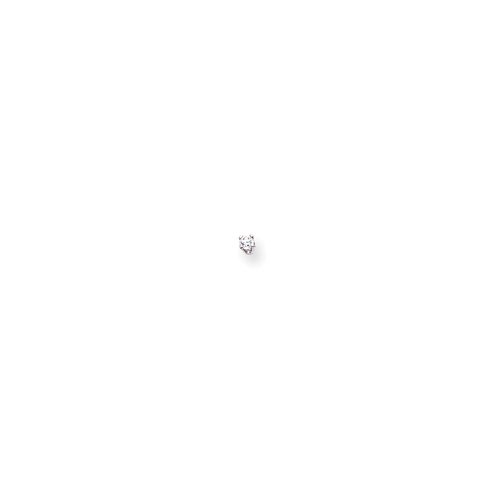 Million Charms 14k White Gold AA Quality Complete Diamond Stud Earring, 2mm x 2mm