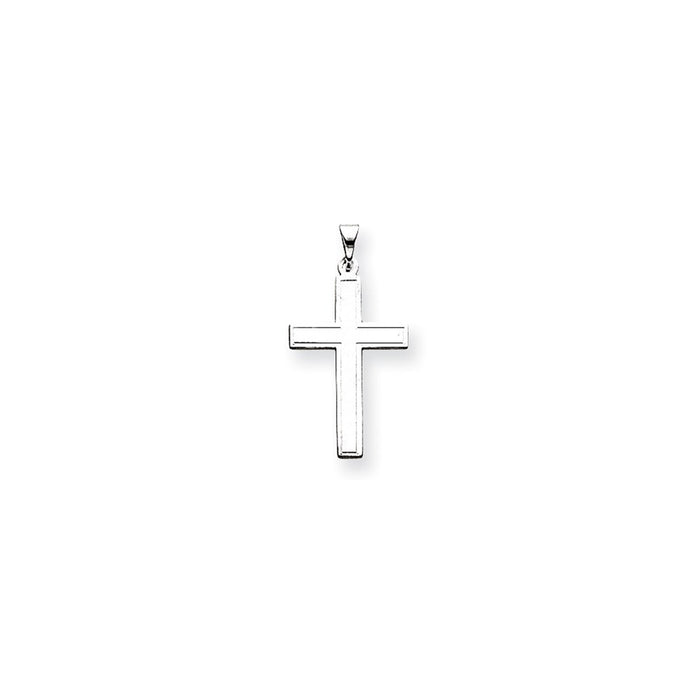 Million Charms 14K White Gold Themed Florentine Latin Relgious Cross Pendant