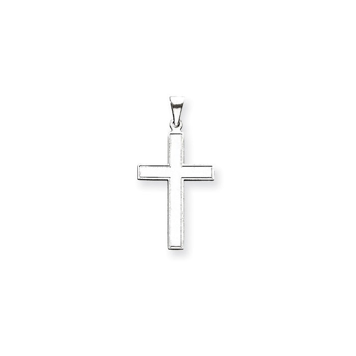 Million Charms 14K White Gold Themed Florentine Relgious Cross Pendant