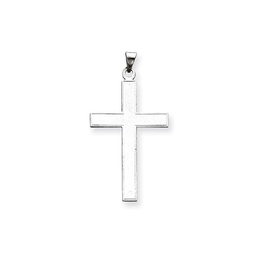 Million Charms 14K White Gold Themed Florentine Relgious Cross Pendant