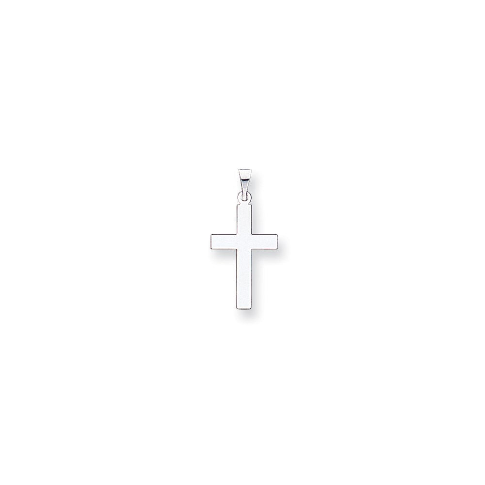 Million Charms 14K White Gold Themed Polished Relgious Cross Pendant