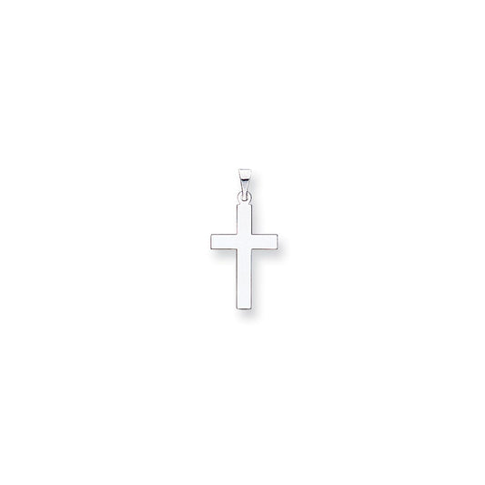 Million Charms 14K White Gold Themed Polished Relgious Cross Pendant
