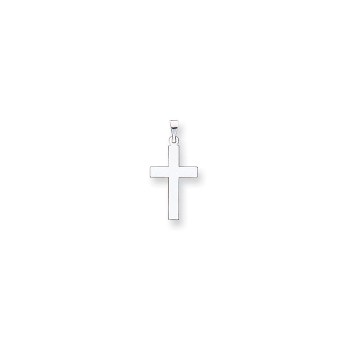 Million Charms 14K White Gold Themed Polished Relgious Cross Pendant