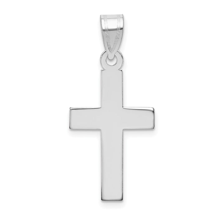 Million Charms 14K White Gold Themed Polished Relgious Cross Pendant