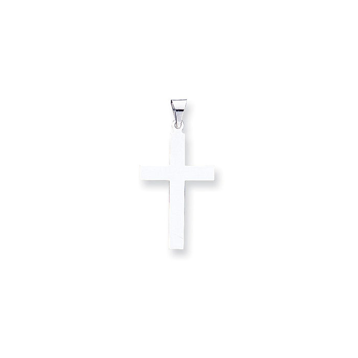 Million Charms 14K White Gold Themed Polished Relgious Cross Pendant