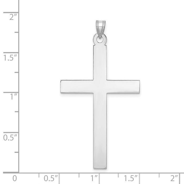 Million Charms 14K White Gold Themed Polished Relgious Cross Pendant
