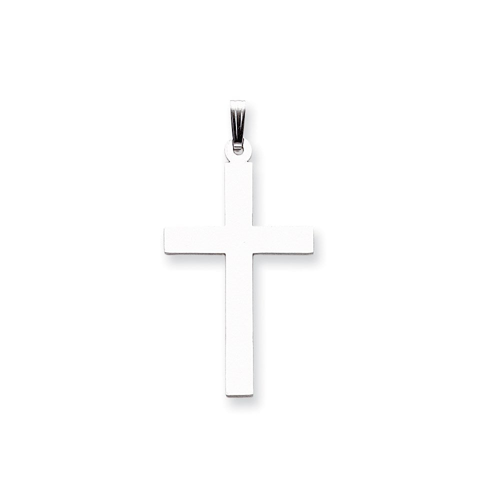 Million Charms 14K White Gold Themed Polished Relgious Cross Pendant
