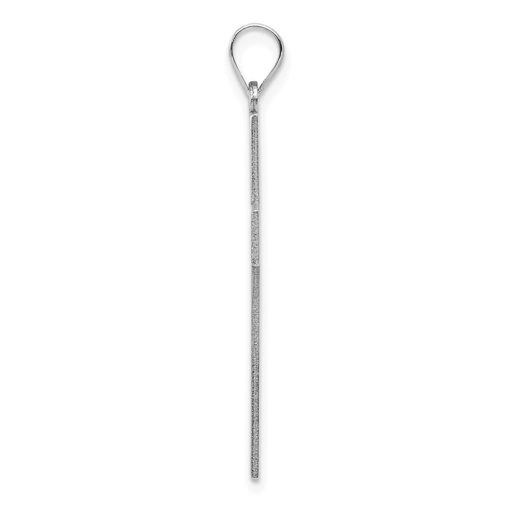 Million Charms 14K White Gold Themed Solid Relgious Cross Pendant
