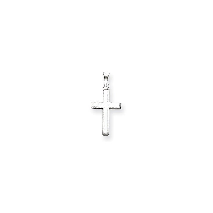 Million Charms 14K White Gold Themed Florentine Latin Relgious Cross Pendant