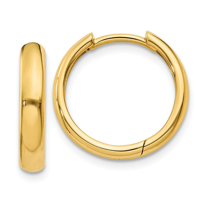 Million Charms 14k Yellow Gold Hinged Hoop Earrings, 11mm x 4mm