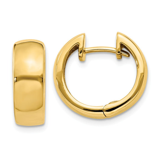 Million Charms 14k Yellow Gold Hinged Hoop Earrings, 12mm x 5mm
