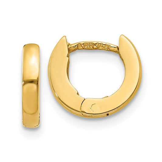 Million Charms 14k Yellow Gold Polished Hinged Earrings, 6mm x 3mm
