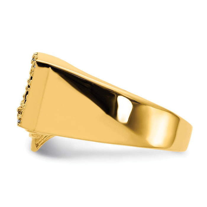 10k Yellow Gold AA Diamond men's ring, Size: 10